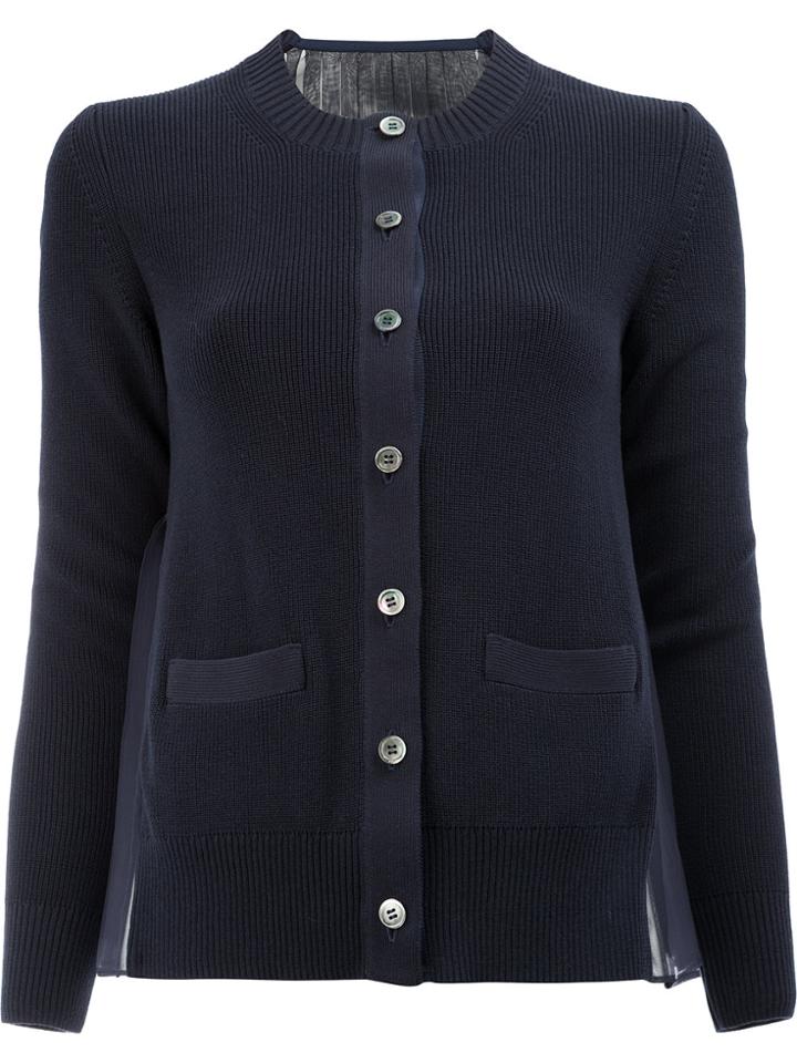 Sacai Sheer Back Cardigan - Blue