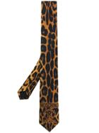 Moschino Leopard Print Tie - Brown