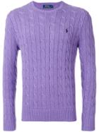 Polo Ralph Lauren Cable-knit Logo Jumper - Pink & Purple