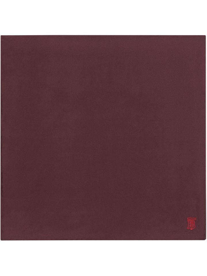 Burberry Monogram Motif Silk Pocket Square - Red
