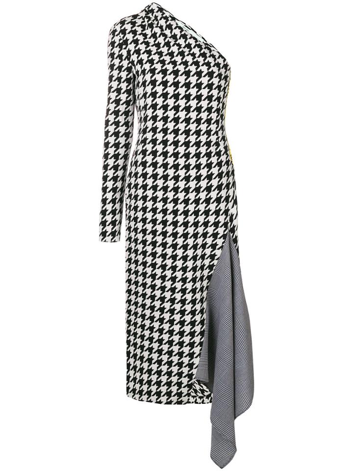 Off-white One Sleeved Fitted Dress - Black