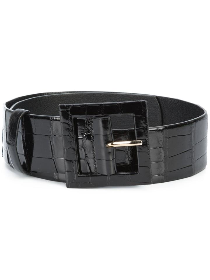 Oscar De La Renta Thick Waist Belt - Black