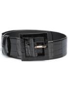Oscar De La Renta Thick Waist Belt - Black