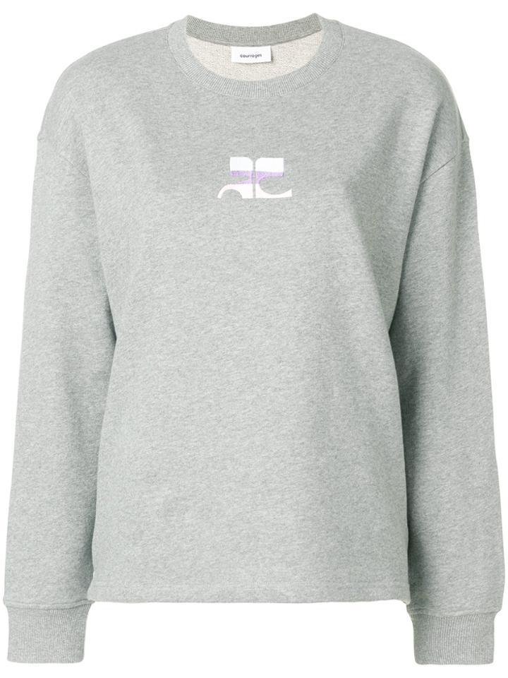 Courrèges Logo Patch Sweater - Grey
