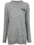 Markus Lupfer Sequin Embroidered Lara Lip Daisy Sweater - Grey