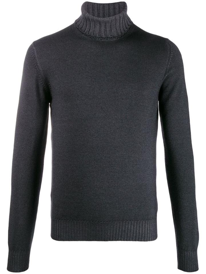 Tagliatore Ribbed Turtle Neck Sweater - Blue