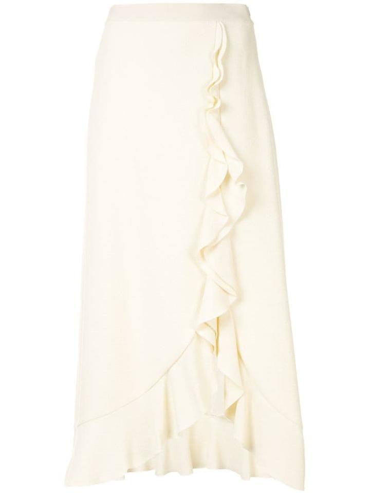 Giambattista Valli Ruffle Trim Midi Skirt - Yellow