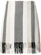 Drome Woven Fringe Skirt - White