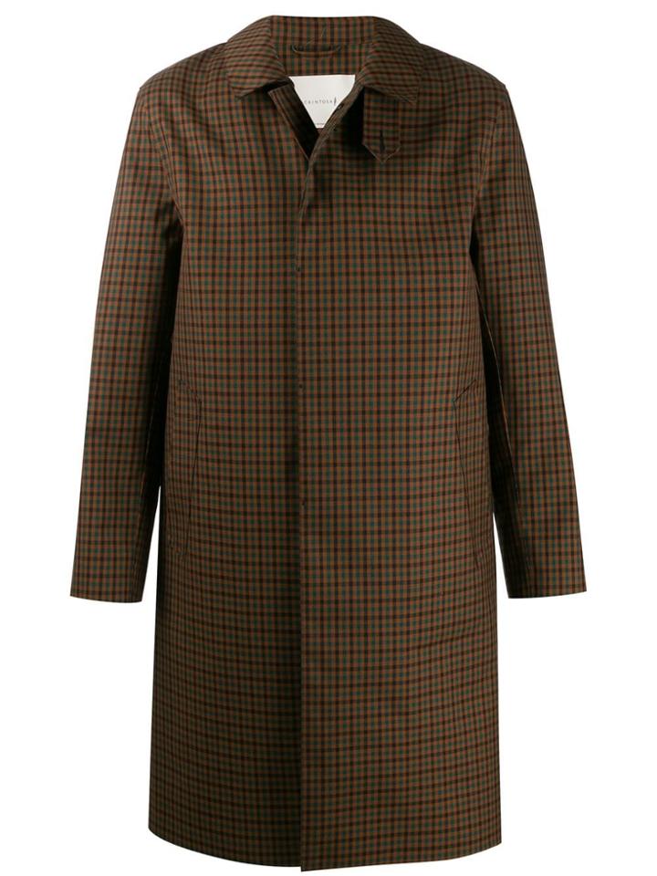 Mackintosh Dunkeld Brown Check Bonded Wool & Mohair 3/4 Coat Gr-1001