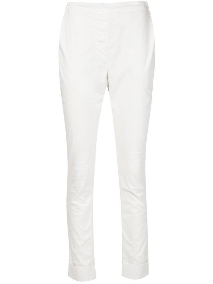 Kristensen Du Nord Straight Leg Trousers, Women's, Size: 1, White, Cotton/spandex/elastane