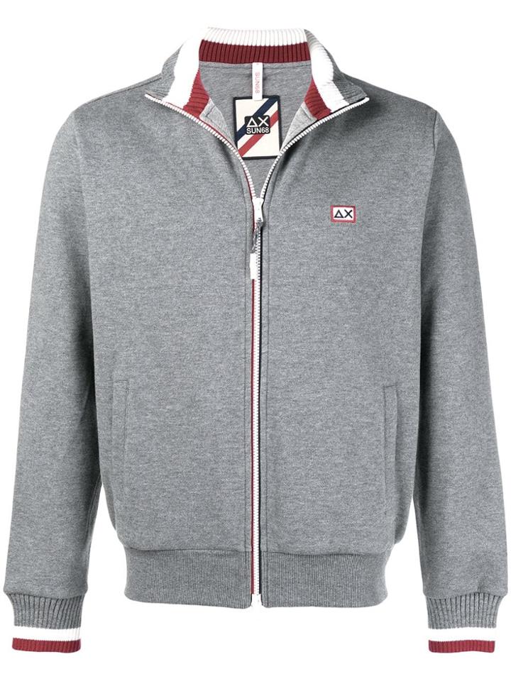 Sun 68 Logo Patch Sport Jacket - Grey