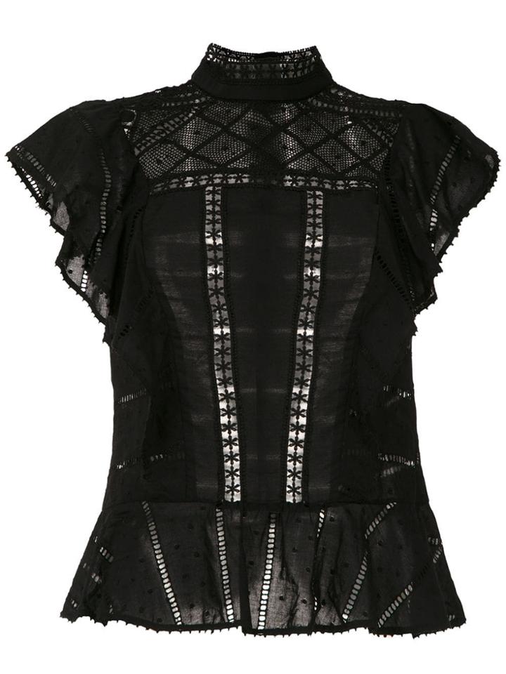 Martha Medeiros Basque Ponto Palito Top - Black