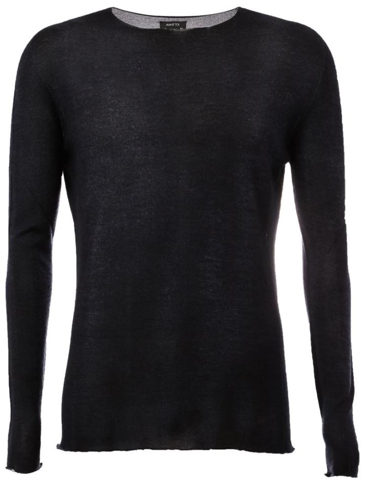 Avant Toi Faded Effect Jumper, Men's, Size: Large, Blue, Silk/cashmere