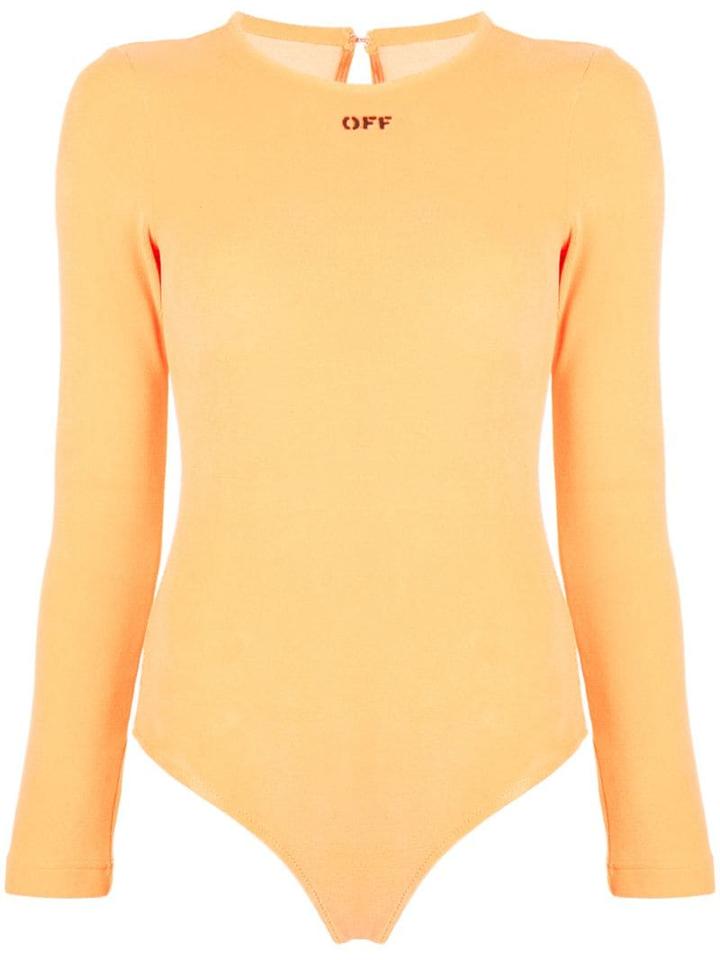 Off-white Printed Logo Bodysuit - Orange