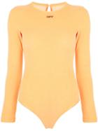 Off-white Printed Logo Bodysuit - Orange