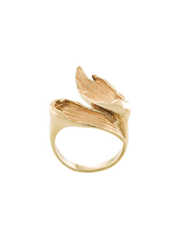 Fjord Brushed-effect Dual Ring - Gold