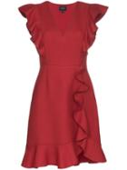 Giambattista Valli Ruffle Neck Mini Dress - Red