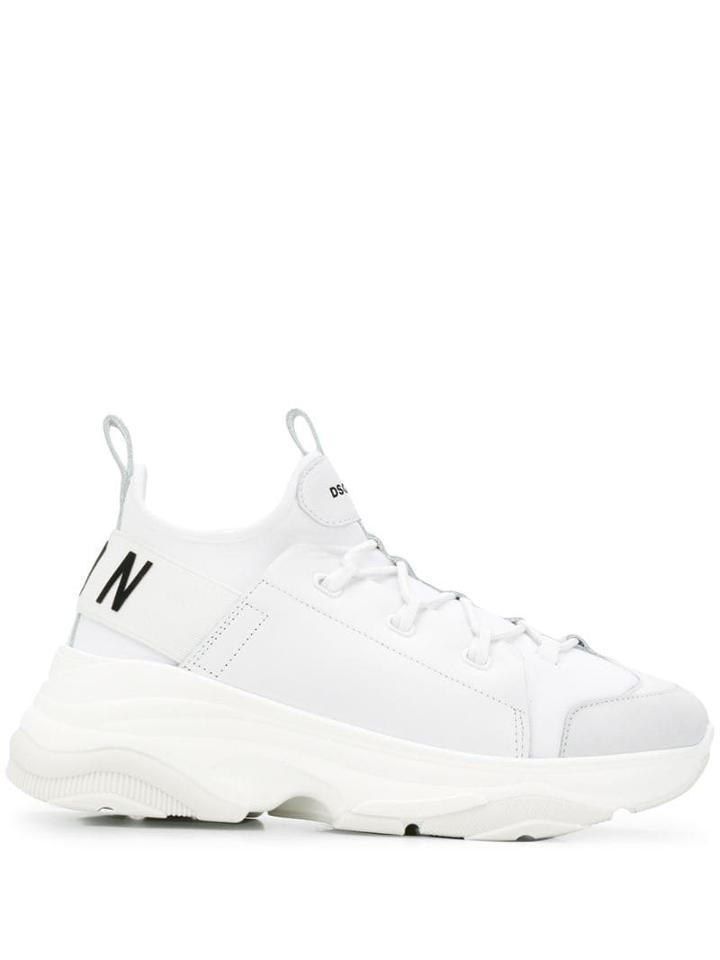 Dsquared2 Kids Embroidered Logo Sneakers - White