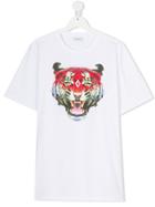 Marcelo Burlon County Of Milan Kids Teen Tiger-print T-shirt - White