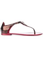 Giuseppe Zanotti Design Embellished Sandals - Red