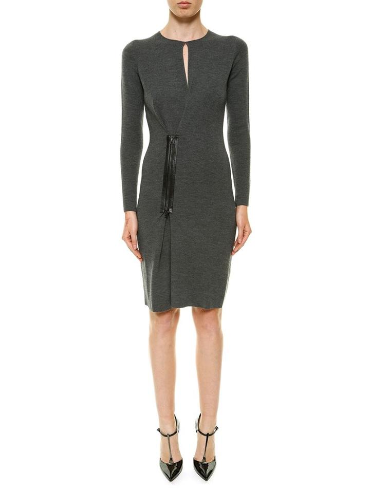 Tom Ford Zip Detail Dress, Women's, Size: Xs, Grey, Virgin Wool