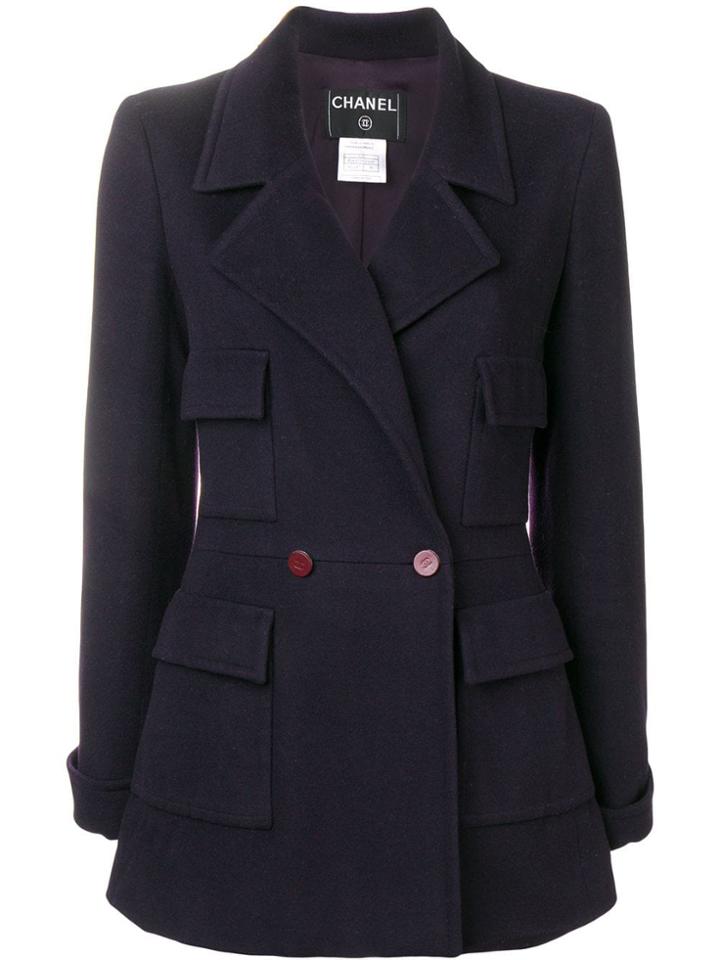 Chanel Vintage Double Breasted Blazer - Purple