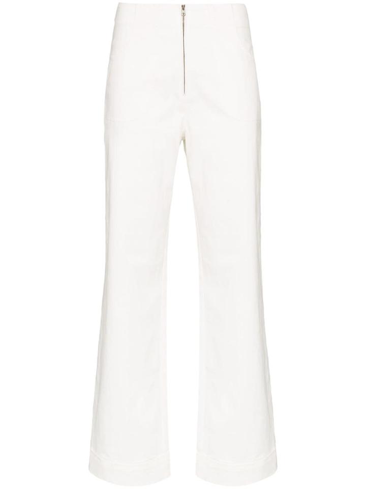 Usisi Isabella High-waisted Flare Trousers - White