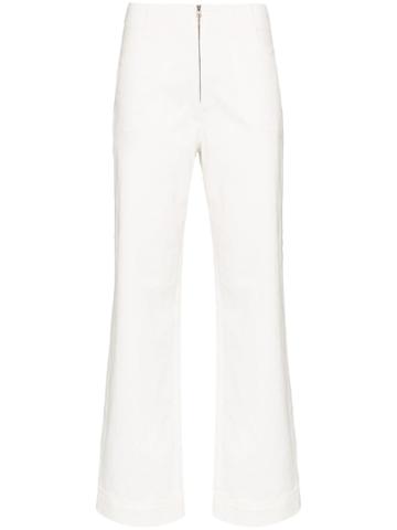 Usisi Isabella High-waisted Flare Trousers - White