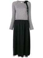 Red Valentino Tie Knot Detail Cropped Sweater - Grey