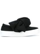 Joshua Sanders Oversized Bow Slip-on Sneakers - Black