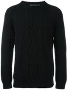 Alexander Mcqueen Skull Cable Knit Jumper, Men's, Size: Large, Black, Cashmere/wool