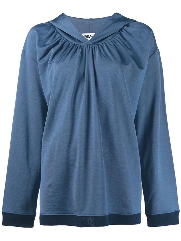 Mm6 Maison Margiela Ruched Hoodie - Blue