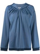 Mm6 Maison Margiela Ruched Hoodie - Blue