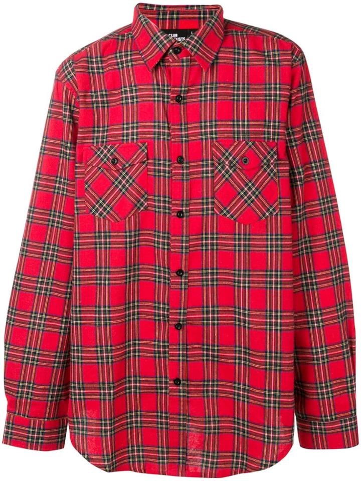 Les (art)ists Checked Logo Print Shirt - Red