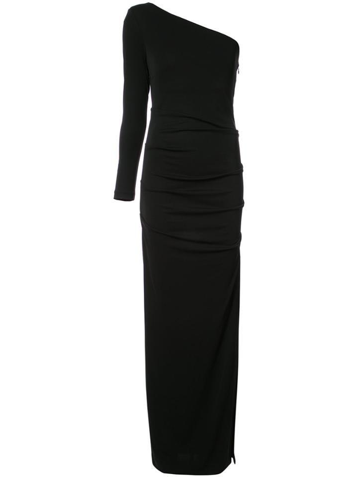 Nicole Miller Fitted One Shoulder Dress - Black