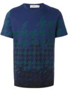 Pringle Of Scotland Houndstooth Print T-shirt, Men's, Size: M, Blue, Cotton