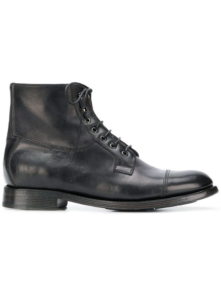 Silvano Sassetti Ankle Lace-up Boots - Black