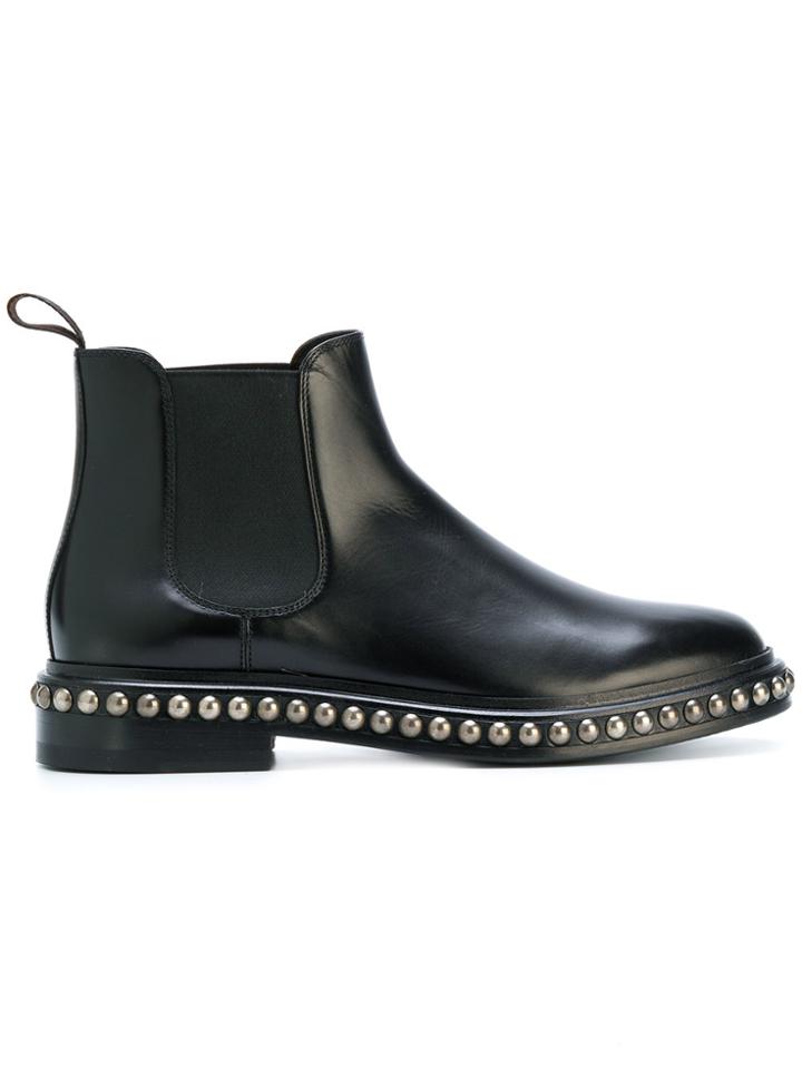 Santoni Studded Chelsea Boots - Black