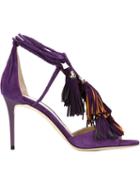 Jimmy Choo Mindy Sandals, Women's, Size: 36, Pink/purple, Suede/leather