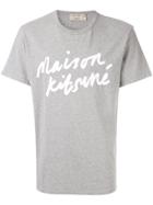 Maison Kitsuné Handwriting Logo T-shirt - Grey