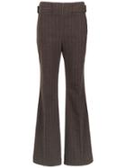 Egrey Pinstripe Flared Trousers - Brown