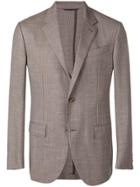 Ermenegildo Zegna Checked Single-breasted Blazer - Brown