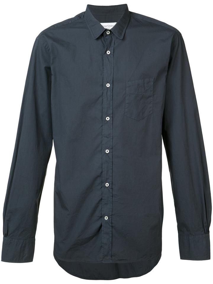 Officine Generale - Chest Pocket Shirt - Men - Cotton - S, Blue, Cotton