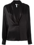 Loewe V-neck Blouse, Women's, Size: 36, Black, Silk