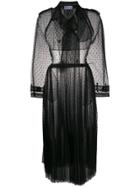 Red Valentino Long Point D'esprit Tulle Coat - Black