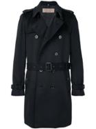 Burberry Double Breasted Trench Coat - Blue