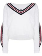 Y/project V-neck Twisted Trim Cable-knitted Jumper - White