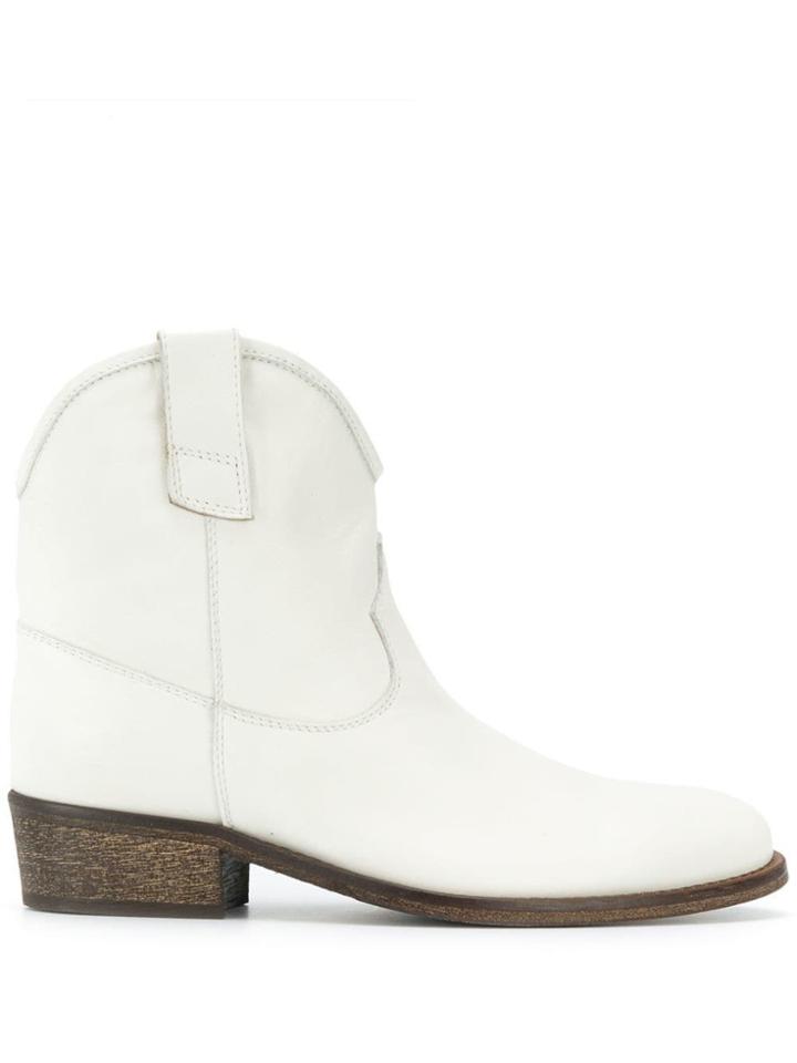 Via Roma 15 Western Boots - White
