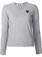Comme Des Garçons Play Chest Patch Longsleeved T-shirt - Grey