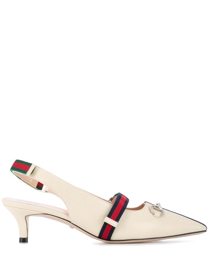 Gucci Webbed Pumps - Neutrals